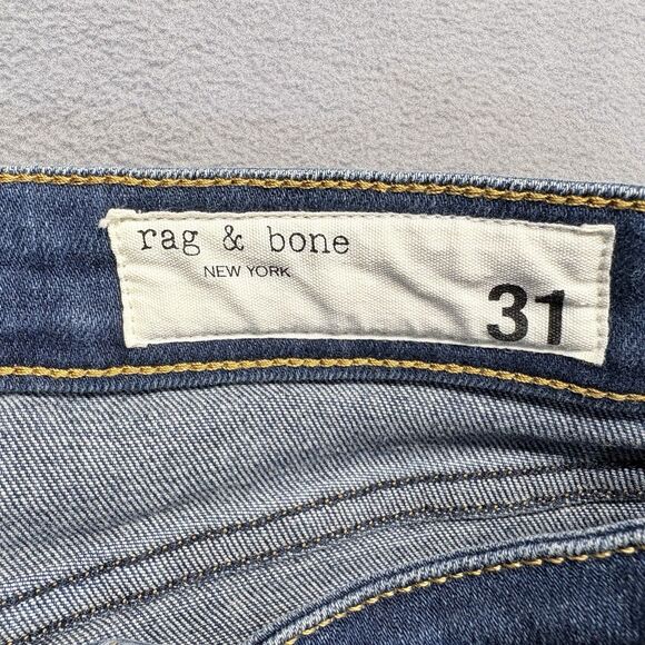 rag & bone Jeans Womens Size 31 Nina High Rise Ankle Skinny Blue Raw Hem Stretch - Picture 11 of 12